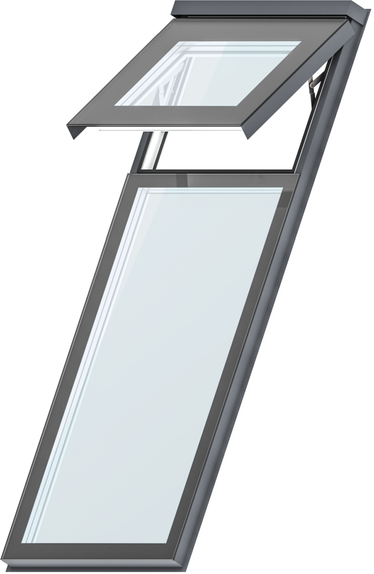 Ventana para buhardilla combinada con hoja superior