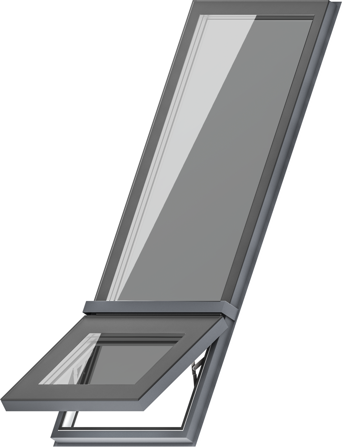 Ventana para buhardilla combinada con hoja inferior